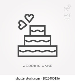 Line icon wedding cake