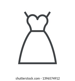 Line icon wedding gown. Simple vector illustration with ability to change.