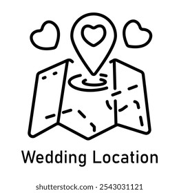 A line icon of the wedding location