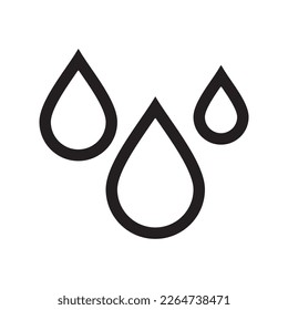 line icon wet rain droplet design vector on white background.