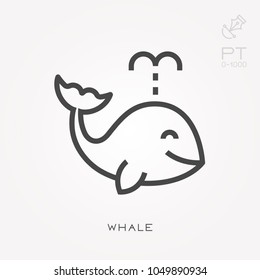 Line icon whale