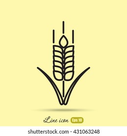Line icon- wheat 