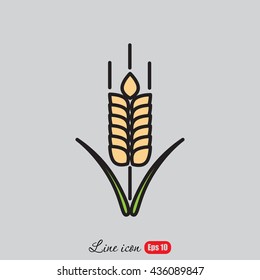 Line icon- wheat 