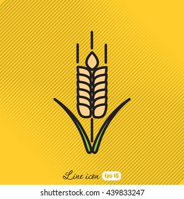 Line icon- wheat 