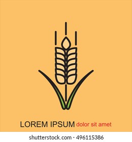 Line icon- wheat 