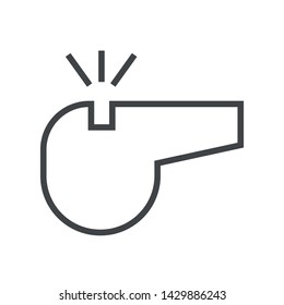 Line icon with whistle. Simple vector illustration with ability to change.