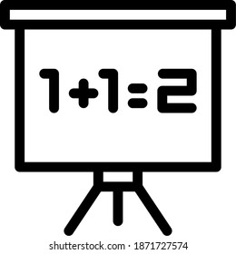 Line icon whiteboard, education can be used for mobile app, website, infographic, with eps file editable, etc