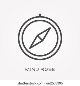 Line icon wind rose