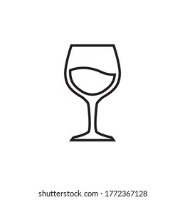 line icon wine glass vector isolated on white background