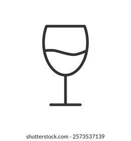 Line icon of a wine glass. Vector illustration