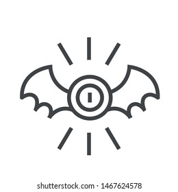 Line icon winged eye. Simple vector illustration with ability to change.