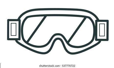 Line icon winter glasses for snowboarding. Sports equipment. Winter sports pictogram collection.
