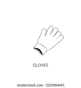 Line icon winter gloves vector illustration isolated on a white background. silhouette of gloves for cold weather. Hand drawing of traditional winter gloves, outline warm handwear vector illustration 