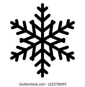 Line icon of winter theme snowflake, decorative snowflake 