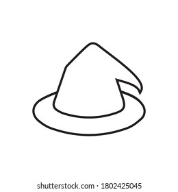 line icon witch hat design vector illustration