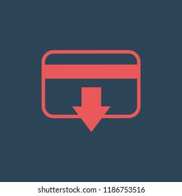 Line icon withdraw money from card
