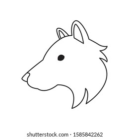 Line icon wolf vector symbol sign dog