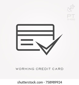 Line icon working credit card