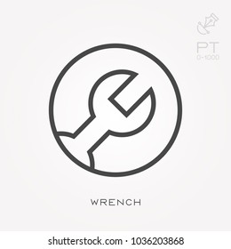 Line icon wrench