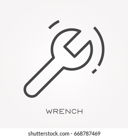 Line icon wrench