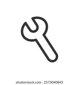 Line icon of a wrench. Vector illustration