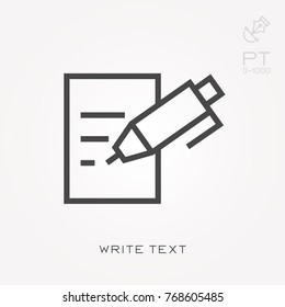 Line icon write text