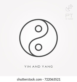 Line icon yin and yang