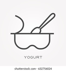 Line icon yogurt