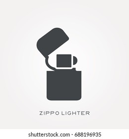 Line icon zippo lighter
