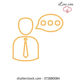 Line icon-businessman talking
