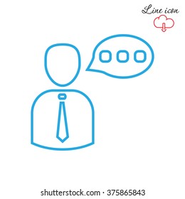 Line icon-businessman talking