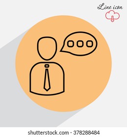 Line icon-businessman talking