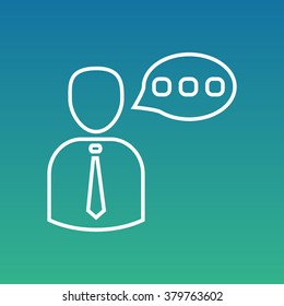 Line icon-businessman talking