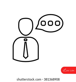 Line icon-businessman talking