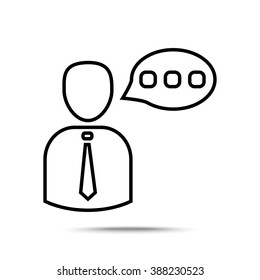 Line icon-businessman talking