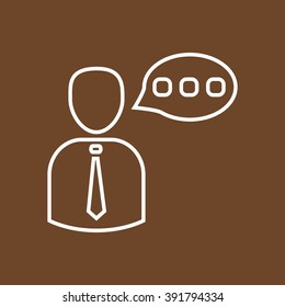 Line icon-businessman talking