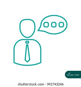 Line icon-businessman talking