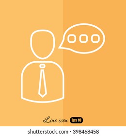 Line icon-businessman talking