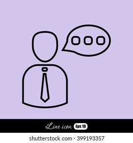 Line icon-businessman talking