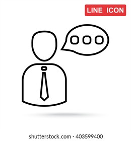 Line icon-businessman talking