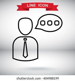 Line icon-businessman talking