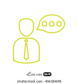 Line icon-businessman talking