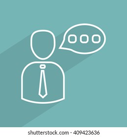 Line icon-businessman talking