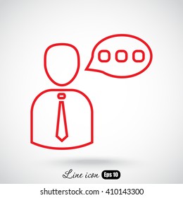 Line icon-businessman talking