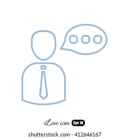 Line icon-businessman talking