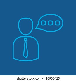Line icon-businessman talking