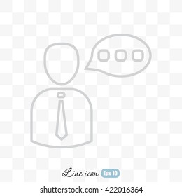 Line icon-businessman talking