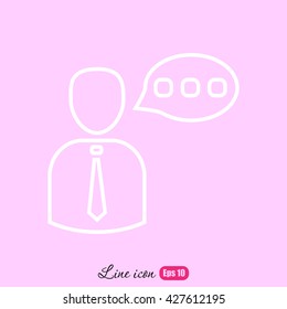 Line icon-businessman talking