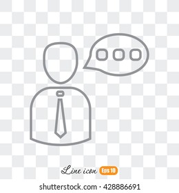 Line icon-businessman talking