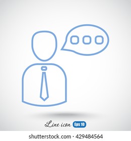 Line icon-businessman talking